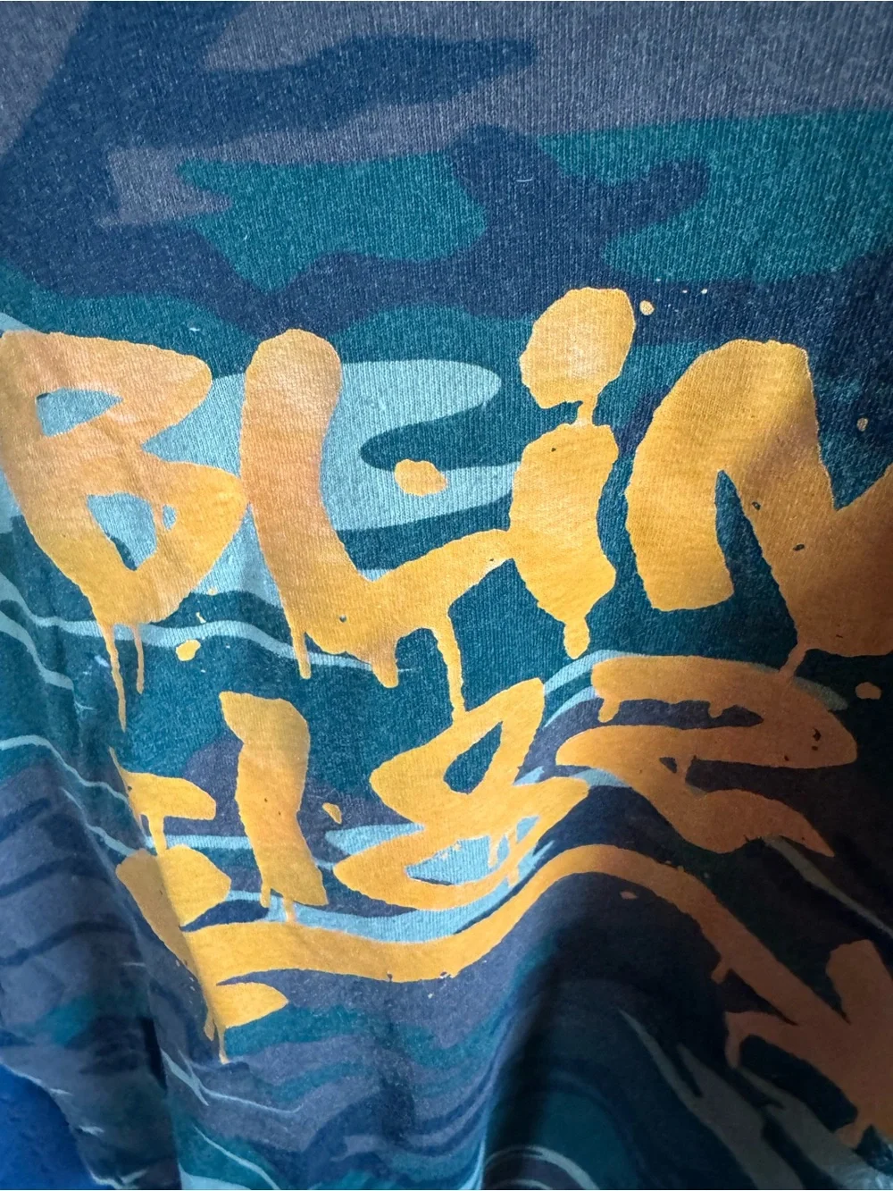 Camo Blink-182 Graphic Tee - Orange Print